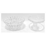 * 2 Vintage Crystal Serving Dishes