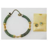 Jade Bracelet with Earrings
