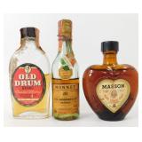 * Old Drum Whiskey, Masson Port Heart Bottle,