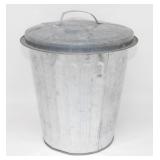 8" Tall Galvanized Trash Bin with Lid