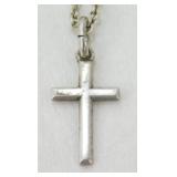 Vintage Sterling Silver Cross Necklace - 16ï¿½,