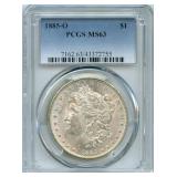1885-O Morgan Silver Dollar - PCGS MS 63