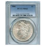 1886 Morgan Silver Dollar - PCGS MS 63