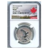 2015 Canada Silver 2 Dollar Bald Eagle - NGC MS