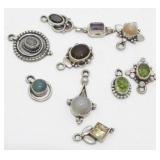 10 Sterling Pendants with Stones