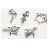 5 Sterling Animal Pendants