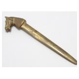 Vintage Heavy Solid Brass Horse Head Letter
