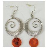 Earrings with Red Gems