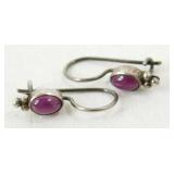 925 Earrings with Purple Gems