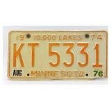 1974 MN Truck Plate with Hinged Bracket