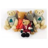 Group of 5 Plush Animals including 2 Trevor Teddy