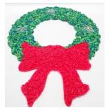 * 19" Vintage Christmas Wreath Plastic Popcorn