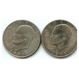 1971 & 1971-D Eisenhower Dollar Coins