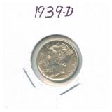 1939-D Mercury Silver Dime