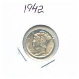 1942 Mercury Silver Dime