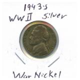 1943-S WWII Silver War Nickel - Very Nice Strike