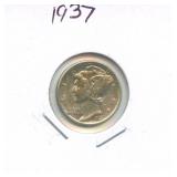 1937 Mercury Silver Dime
