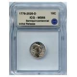 1776-2026-D Semiquincentennial Dime ICG MS66