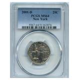 2001-D New York Quarter PCGS MS64