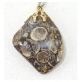 Turritella Agate Fossil Pendant Necklace