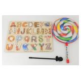 * Wooden Alphabet Puzzle & Lollipop Drum