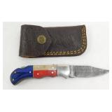 New Damascus Steel Folding Pocket Knife with