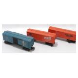 Lot of 3 Model Freight Train Boxcars - B&M Blue,