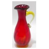 * MCM 6" Tall Amberina Pitcher - Nice