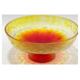 * MCM 5" Footed Patterned Bowl - Amberina Color