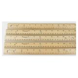 5 Vintage Wooden Rulers - NOS