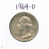 1964-D Washington Silver Quarter