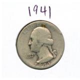 1941 Washington Silver Quarter