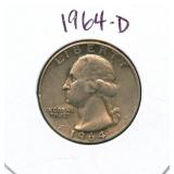 1964-D Washington Silver Quarter