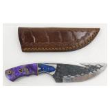 New Carbon Steel Dragon Scale Gut Hook Knife with