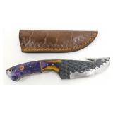 New Carbon Steel Dragon Scale Gut Hook Knife with