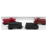 Lot of 4 Lionel Train Cars - 2 Red Cabooses & 2