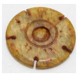 Chinese Jade Feng Shui Bi Disc Hand Carved Amulet