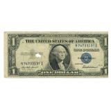 1935-F $1 U.S. Silver Certificate w/ Bullet Hole