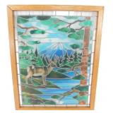 * Whitetail Deer Stained Glass Picture - 12" x
