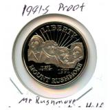 1991-S Proof Mt. Rushmore Commemorative Half