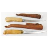 Pair (2) Older Fish Fillet Knives - J. Marttiini