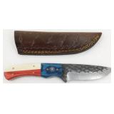 New Carbon Steel Dragon Scale Drop Point Knife