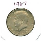 1967 Kennedy Silver Half Dollar - 40% Silver