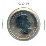 2014 Canadian Silver $8 Maple Leaf Bullion Coin