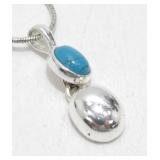 Necklace with Blue Gem