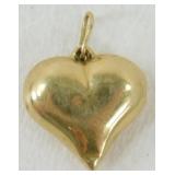 14k Gold Heart Pendant - 0.68 grams