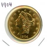 1904 Coronet Head $20 Gold Double Eagle