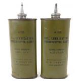 * Pair (2) U.S. Military Gunoil Oil, Lubricant