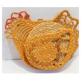 Vintage Wicker Trivet Holder - Hangs on Wall