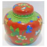 * Antique Chinese Cloisonnï¿½ Lidded Ginger Jar